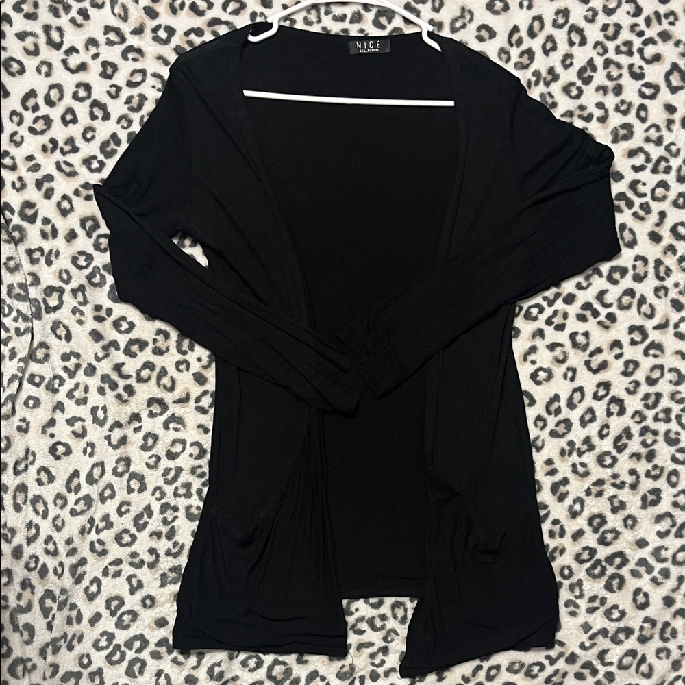 NICE COLLECTION Classic Black Cardigan
